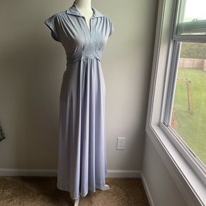 Vintage 70s Powder Blue Maxi Dress